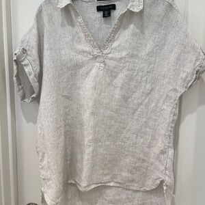 Tahari Women's Striped Linen Shirt